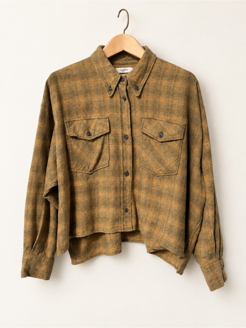 Isabel Marant Étoile Delora Ochre Plaid Oversized Shirt FR 40